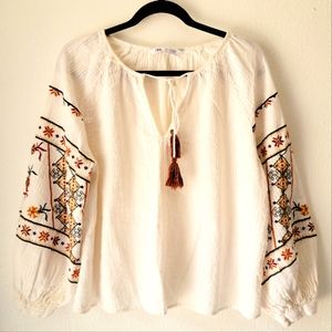 Zara bohemian top sz Lg